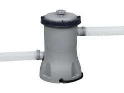 Bestway Piscina Tubular|Piscina Desmontable Tubular Power Steel Oval Diseño Ratán 427x250x100 cm con Depuradora Cartucho 2.006 L/H
