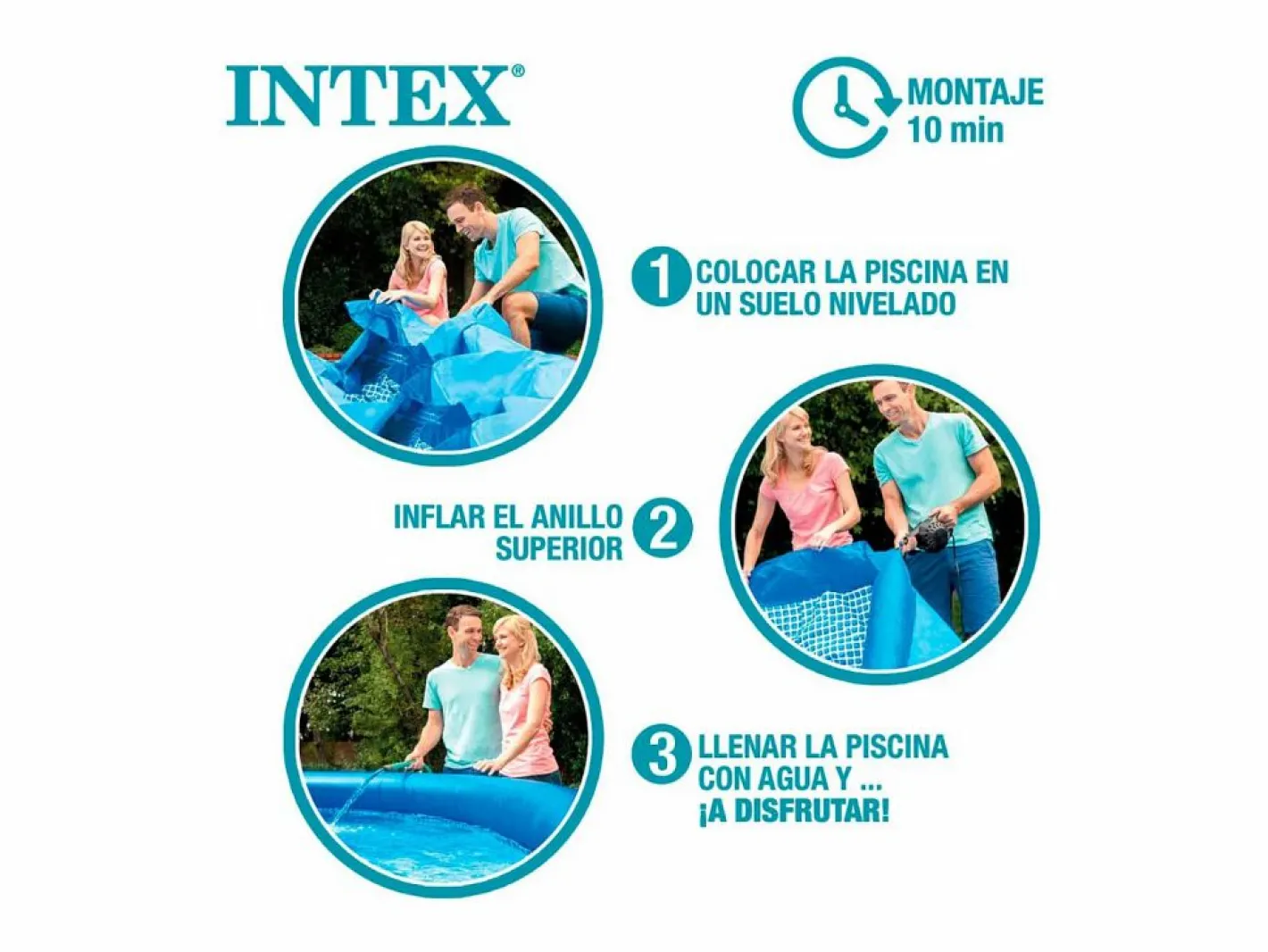 Intex Piscina Desmontable|Piscina hinchable Easy Set 3853L 4 personas con depuradora Ø305x76 cm