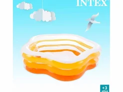 Intex Piscina Tubular|Piscina hinchable infantil Estrella 460L naranja 53x185x180 cm