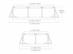 Intex Piscina rectangular Small Frame familiar 28271 2282L 65x260x160 cm Azul Best