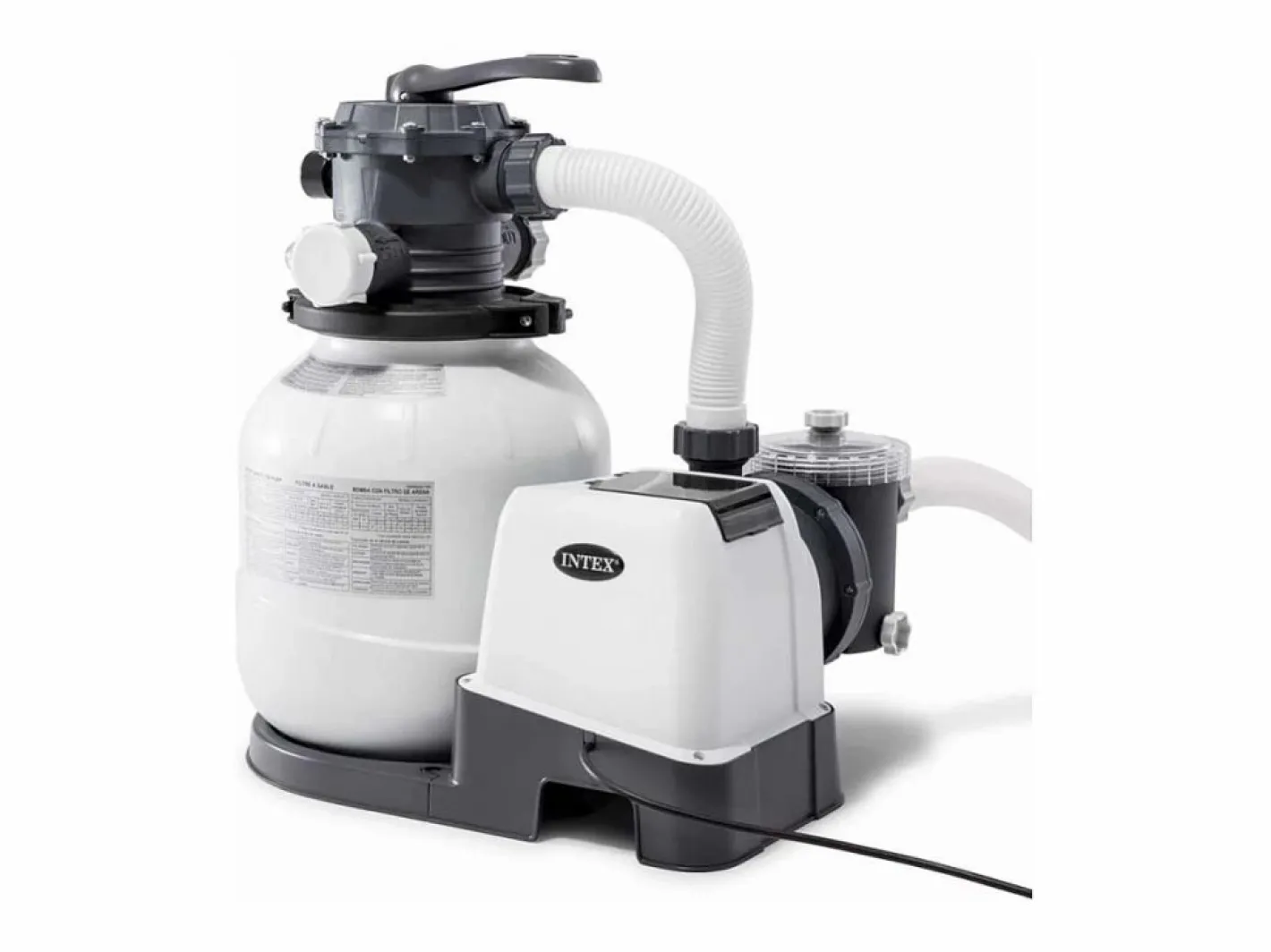 Intex Piscina Tubular|Piscina redonda desmontable Ultra XTR Frame 30079L con depuradora gris oscuro Ø610x122 cm
