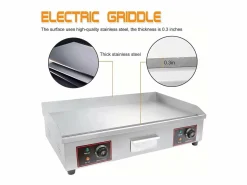 DripeX Barbacoa|Placa de parrilla eléctrica de 4400W, con bandeja de recolección de aceite, 2 zonas, 300 ° C, 73x48x23cm