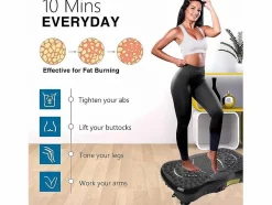Placas de vibración de 220W, máquina de ejercicios de fitness de vibración, con control remoto y 2 bandas de resistencia, carga máxima150 kg^DripeX Hot