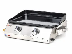 Somagic Plancha de asar a gas VERA 200 2 quemadores 5,3kW Gris