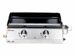 Somagic Plancha de asar a gas VERA 200 2 quemadores 5,3kW Gris