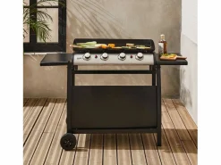 Plancha de gas 4 quemadores 10kw + carro^Sweeek New