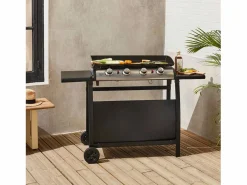 Plancha de gas 4 quemadores 10kw + carro^Sweeek New