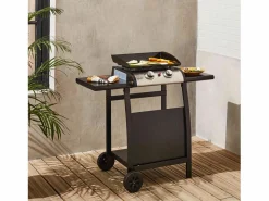 Sweeek Plancha Cocina|Plancha de gas 2 quemadores 5kw con carrito