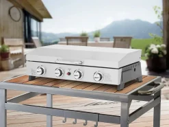 Plancha de gas 4 quemadores con tapa "Fasto" - 10 kw - Gris^Habitat et jardin Online