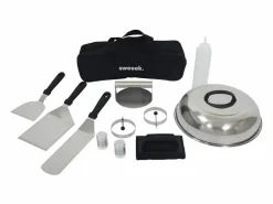 Plancha de gas 4 quemadores de acero inoxidable con utensilios, 10kw^Sweeek Sale