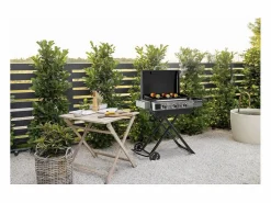 Habitat et jardin Plancha de gas con carro plegable y portátil "Firo" - 7,5 kw - Negro Outlet