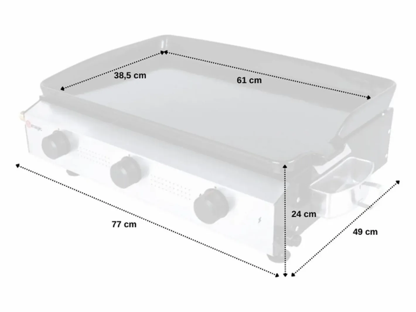 Somagic Plancha Cocina|Plancha de gas de 3 fuegos ANETO