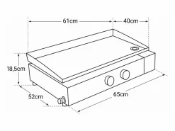 Cook'in Garden Plancha Cocina|Plancha de gas FINESTA 2B - 2 quemadores 5kW
