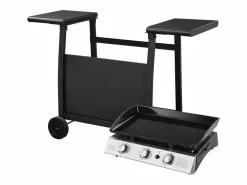 Happy Garden Plancha de gas SÉVILLE 3 quemadores 7,5kW + carrito Negro Sale