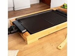 Plancha Cocina|Plancha eléctrica Cecotec Tasty&Grill 2000 Bamboo Black 2000W madera/