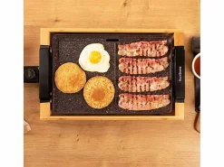 Plancha eléctrica Cecotec Tasty&Grill 2000 Bamboo MixStone 2000W madera/gris Negro