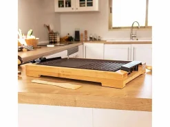 Plancha eléctrica Cecotec Tasty&Grill 2000 Bamboo MixStone 2000W madera/gris Negro
