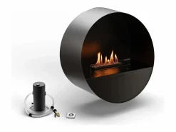 Planika Chimenea|Chimenea|- Chimenea de bioetanol de pared y suelo sin ventilación BEV, con burbujas, control remoto, de acero, para pared y suelo