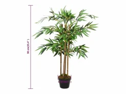 Planta artificial con maceta Bamboo Twiggy 90 cm Verde Online