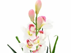 Planta Artificial|Planta artificial de orquídea Cymbidium con maceta de 100 cm, color