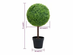Planta de boj artificial con maceta en forma de bola 71 cm Verde Clearance