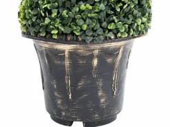 Planta de boj artificial en espiral con maceta de 89 cm Verde Best