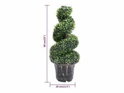 Planta de boj artificial en espiral con maceta de 89 cm Verde Best