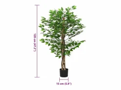 Planta ficus artificial 788 hojas 120 cm Verde