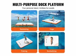 Plataforma Flotante Inflable SucceBuy, 304×243 cm con Escalera^ Best