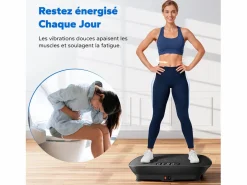MERACH Aparato De Musculación|Plataforma vibratoria 10 velocidades, LED, mando a distancia, fitness de vibración, pérdida de peso, musculación, , 150KG MÁX