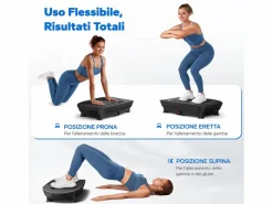 MERACH Aparato De Musculación|Plataforma vibratoria 10 velocidades, LED, mando a distancia, fitness de vibración, pérdida de peso, musculación, , 150KG MÁX