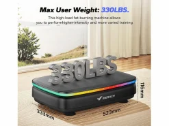 MERACH Plataforma vibratoria , 99 niveles, Bluetooth, luces LED y pantalla, altavoz integrado, control remoto, modo dual, máx. 150 kg, color Negro Discount