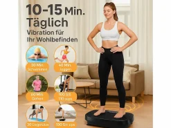 Plataforma vibratoria de 200 W, dispositivo de fitness con 199 niveles y altavoz, entrenamiento completo en casa, máximo 150 kg.^NETTLIFE Discount