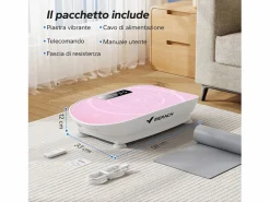 MERACH Aparato De Musculación|Plataforma Vibratoria Silenciosa , 11 Niveles, LED, Bluetooth, Altavoz Integrado, Control Remoto, Modo Manual/Automático, Máx 181kg,