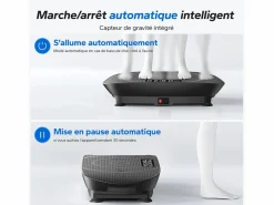 MERACH Plataforma Vibratoria Silenciosa , 11 Niveles, LED, Bluetooth, Altavoz Integrado, Control Remoto, Modo Manual/Automático, Máx 181kg, Negro