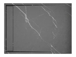 Shower & Design Plato De Ducha|Plato de ducha a ras de suelo cortable en resina SMC - Negro marmolado - 120 x 90 cm - LYROSA