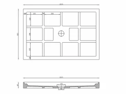Plato de ducha de cemento, Ancho 121,5 x 81,5 x Alt. 9,5 cm, RIAZOS^Shower & Design