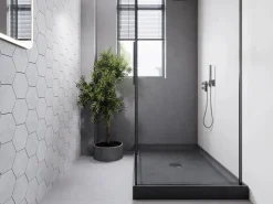 Plato de ducha de cemento, Ancho 121,5 x 81,5 x Alt. 9,5 cm, RIAZOS^Shower & Design