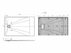 Shower & Design Plato De Ducha|Plato de ducha de resina para colocar en superficie o encastrar, con sifón, , Ancho 140 x Prof. 90 cm, MIRNOSA