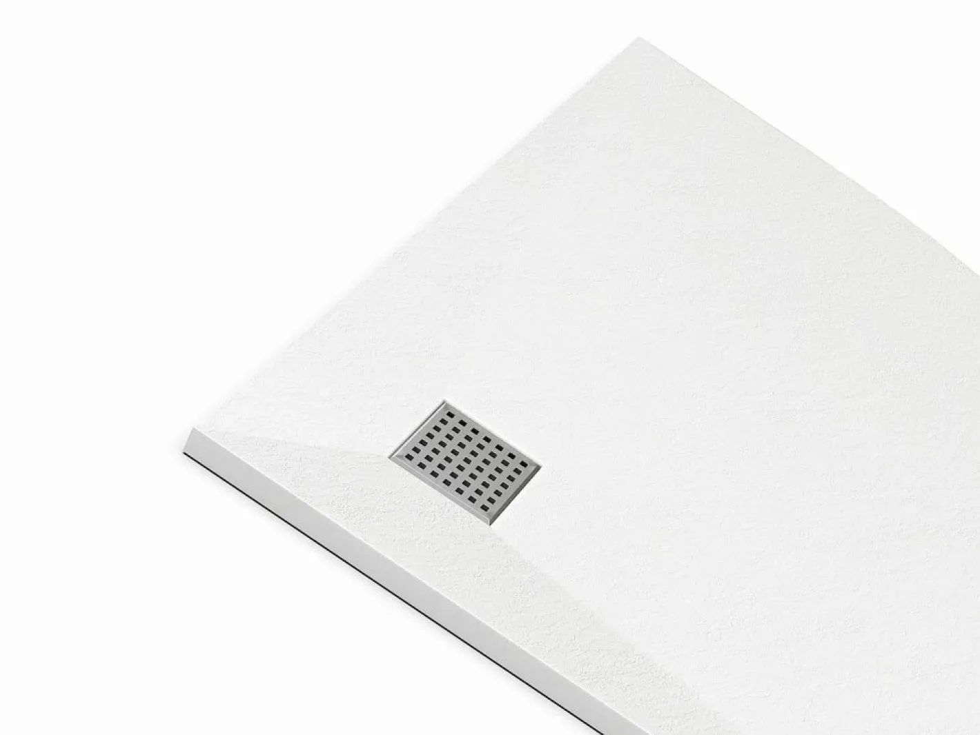 Vente-unique Plato de ducha extraplano para sobreponer o encastrar recortable de resina SMC en cuarto círculo con sifón - - 90 x 90 cm - SYFORSA Blanco Online