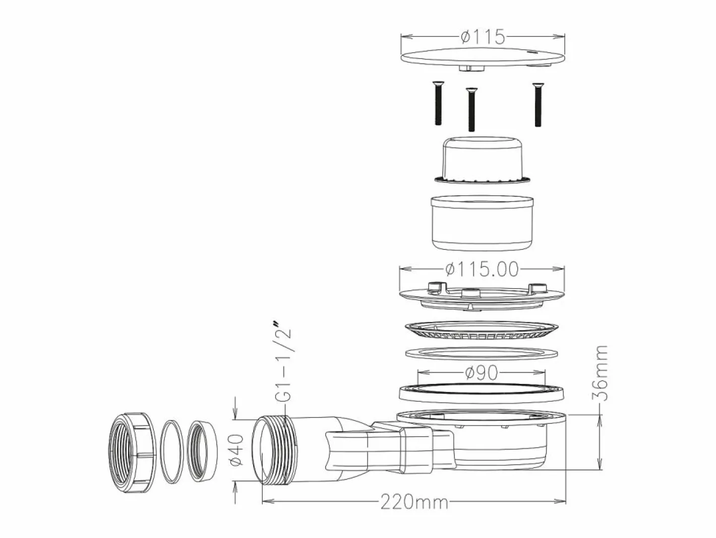 Vente-unique Plato de ducha extraplano para sobreponer o encastrar recortable de resina SMC en cuarto círculo con sifón - - 90 x 90 cm - SYFORSA Blanco Online