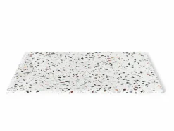 Shower & Design Plato De Ducha|Plato de ducha extraplano recortable de resina SMC - terrazo blanco - 140 x 90 cm - MIRNOSA