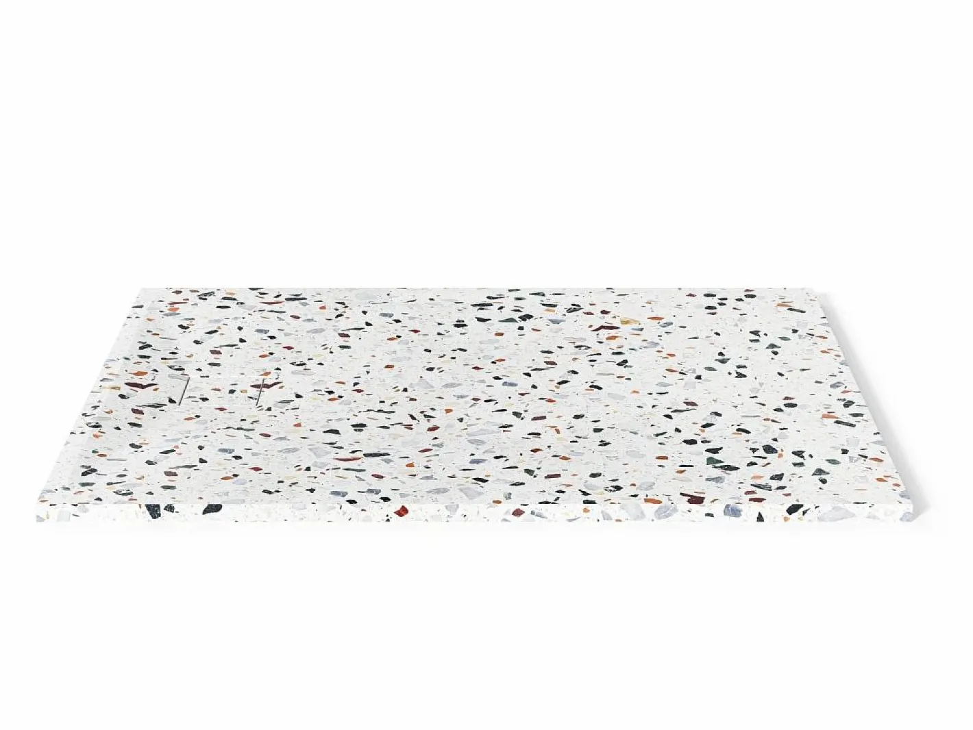 Shower & Design Plato De Ducha|Plato de ducha extraplano recortable de resina SMC - terrazo blanco - 140 x 90 cm - MIRNOSA
