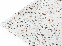 Shower & Design Plato De Ducha|Plato de ducha extraplano recortable de resina SMC - terrazo blanco - 140 x 90 cm - MIRNOSA