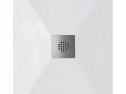 STANO Plato de ducha pizarra DEXA 70x70 cm rejilla inox Blanco Hot
