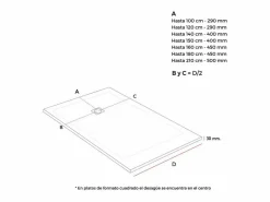 Plato de ducha pizarra ONDA 90x170 cm rejilla color^STANO Outlet
