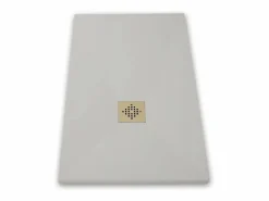 MIRLO Plato de ducha pizarra PURE 70x150 cm rejilla inox Gris Clearance