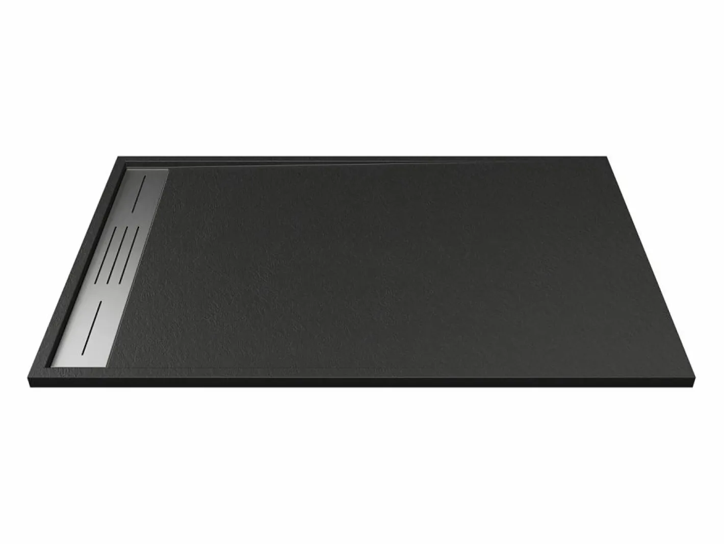Shower & Design Plato de ducha rectangular de resina - - 120 x 90 cm - LYROSA Negro Clearance