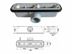 MIRLO Plato de ducha resina LUX ANTRACITA 80x100cm rejilla inox Gris antracita Sale