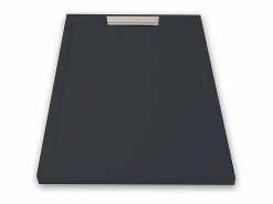 MIRLO Plato de ducha resina LUX ANTRACITA 80x100cm rejilla inox Gris antracita Sale